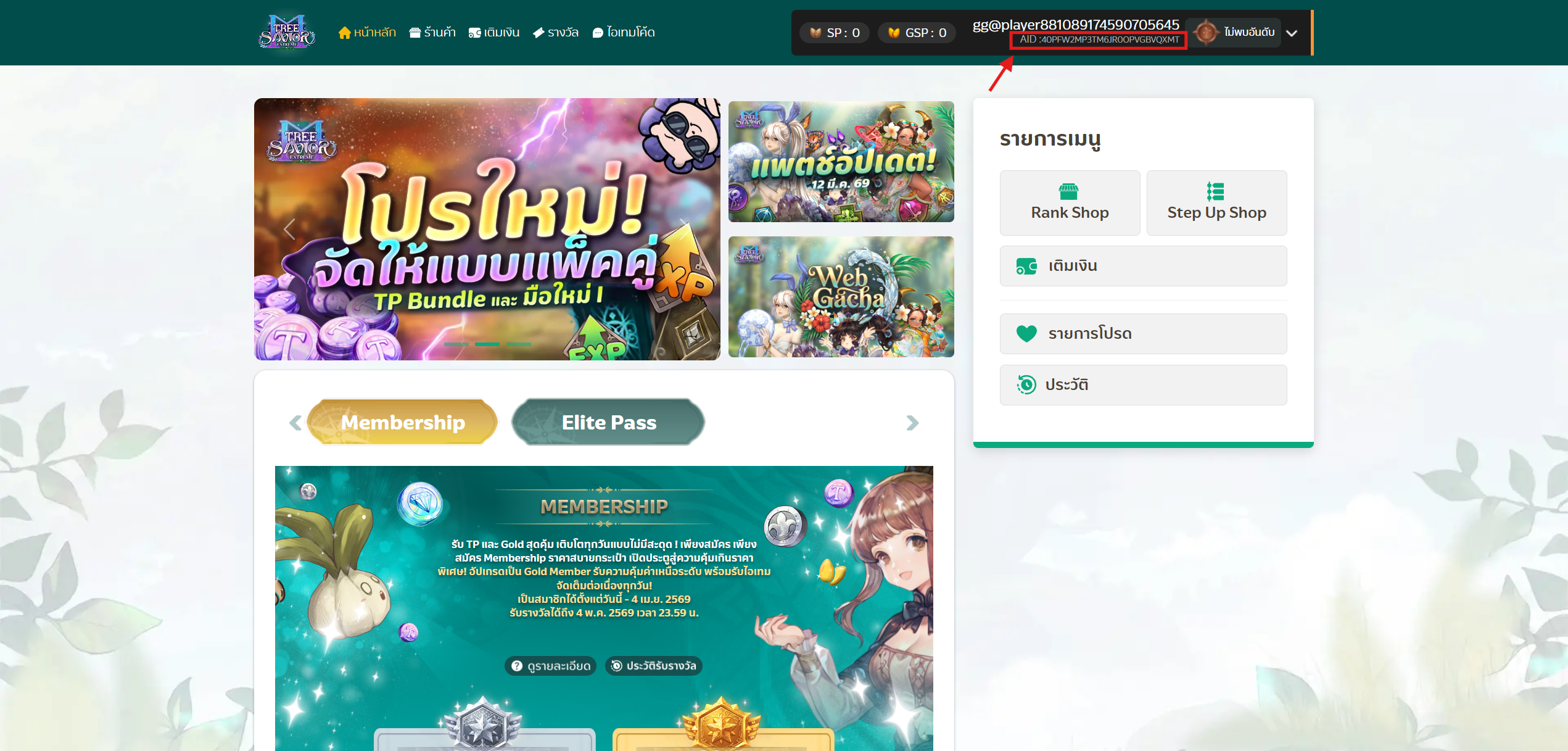 วิธีเติมเงินเกม Tree of Savior M Extreme