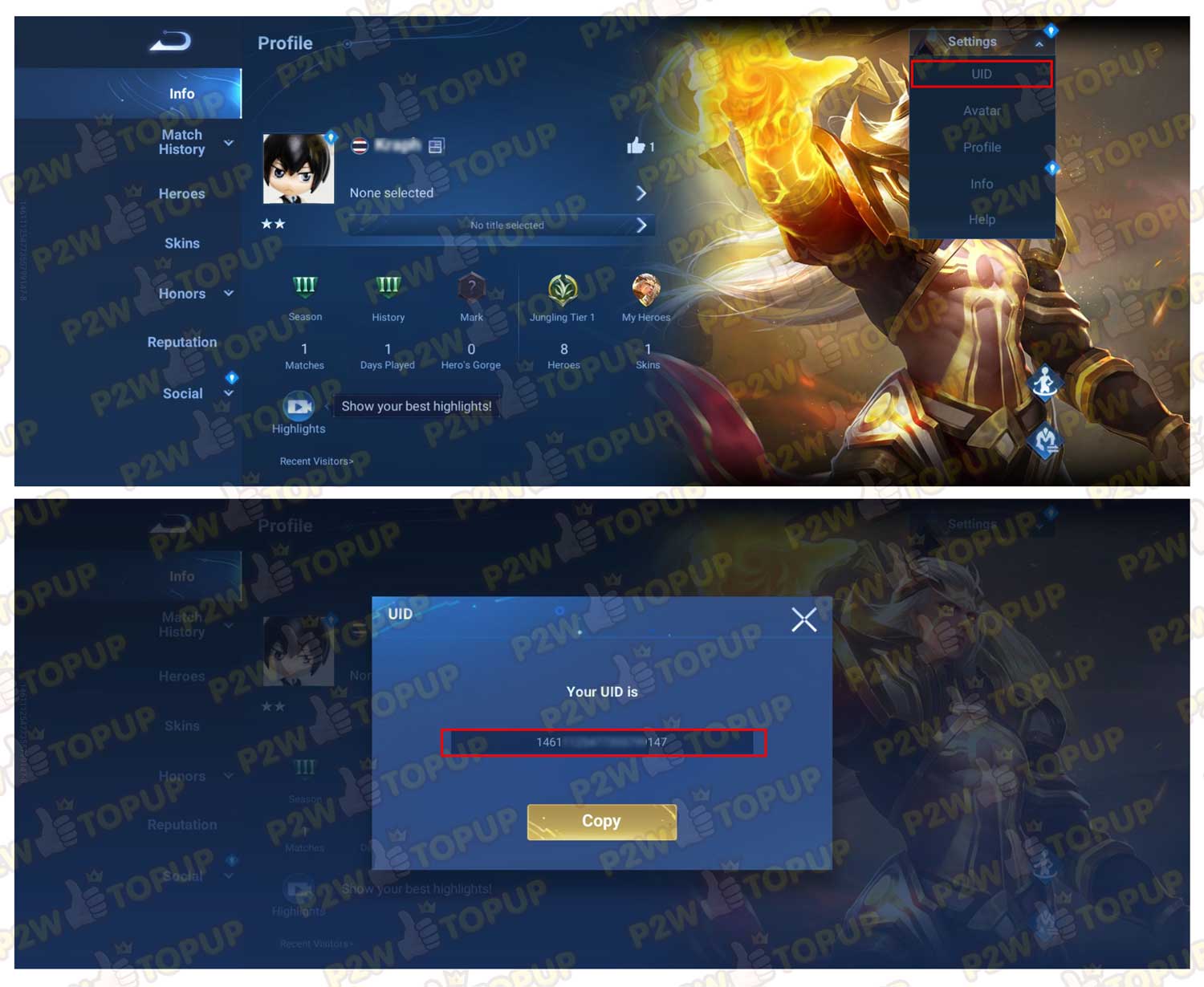 วิธีเติมเงินเกม Honor of Kings